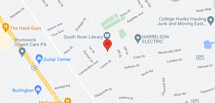 map of 45 Leonardine Avenue, South River NJ 08882